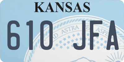 KS license plate 610JFA