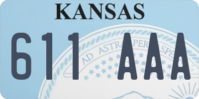 KS license plate 611AAA