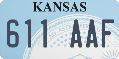 KS license plate 611AAF