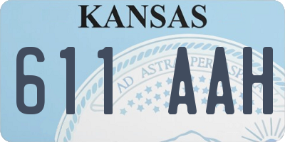 KS license plate 611AAH