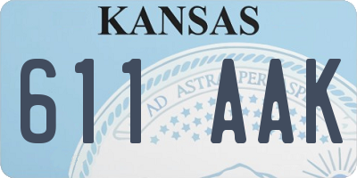 KS license plate 611AAK
