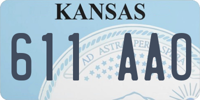 KS license plate 611AAO