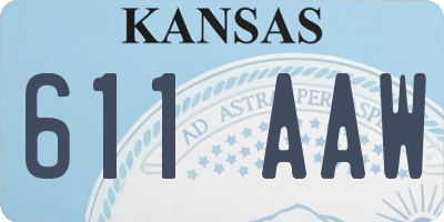 KS license plate 611AAW