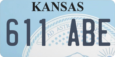 KS license plate 611ABE