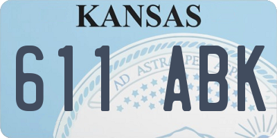KS license plate 611ABK