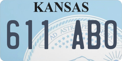 KS license plate 611ABO