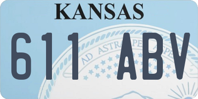 KS license plate 611ABV