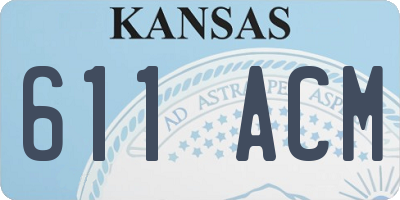 KS license plate 611ACM