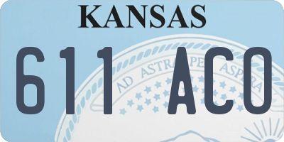 KS license plate 611ACO