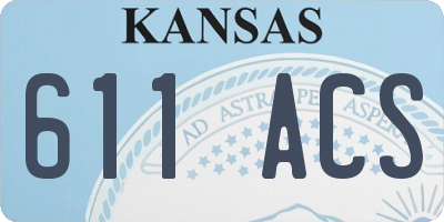 KS license plate 611ACS