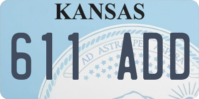 KS license plate 611ADD