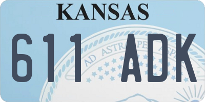 KS license plate 611ADK