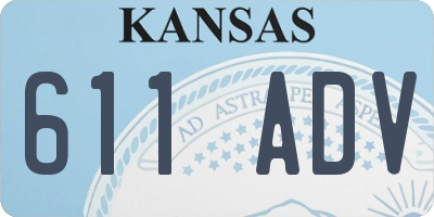 KS license plate 611ADV