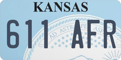 KS license plate 611AFR