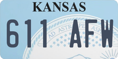 KS license plate 611AFW