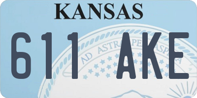 KS license plate 611AKE