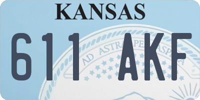 KS license plate 611AKF