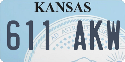 KS license plate 611AKW