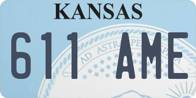 KS license plate 611AME