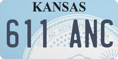 KS license plate 611ANC
