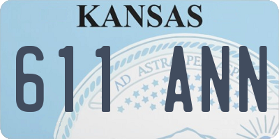 KS license plate 611ANN