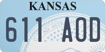 KS license plate 611AOD