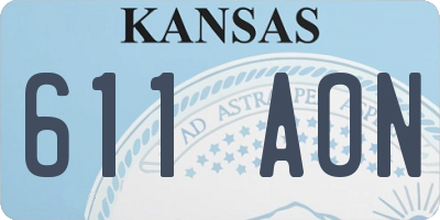 KS license plate 611AON