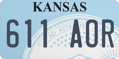 KS license plate 611AOR