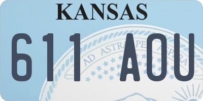 KS license plate 611AOU