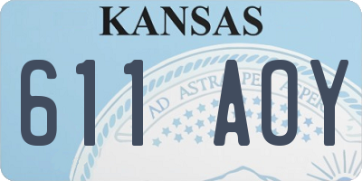 KS license plate 611AOY