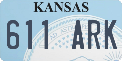 KS license plate 611ARK