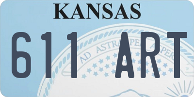 KS license plate 611ART