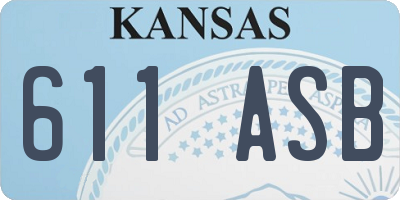 KS license plate 611ASB
