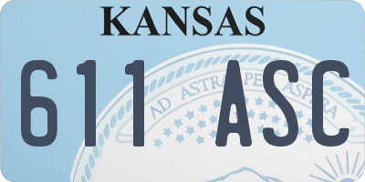 KS license plate 611ASC