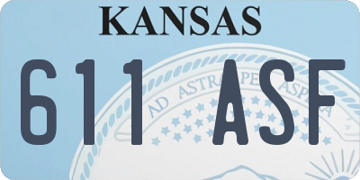 KS license plate 611ASF