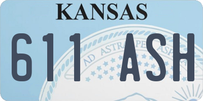 KS license plate 611ASH