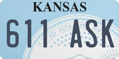 KS license plate 611ASK