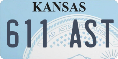 KS license plate 611AST