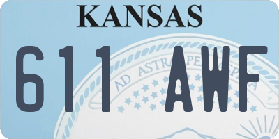 KS license plate 611AWF