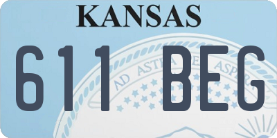 KS license plate 611BEG