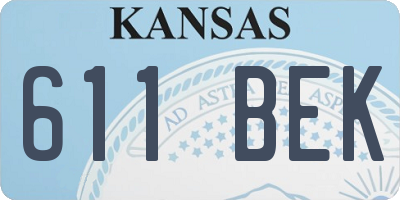 KS license plate 611BEK