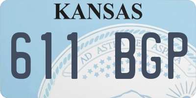 KS license plate 611BGP