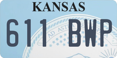 KS license plate 611BWP