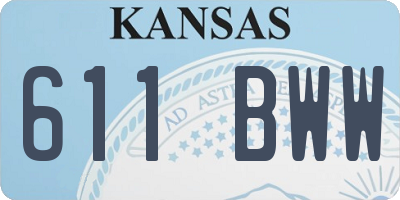 KS license plate 611BWW
