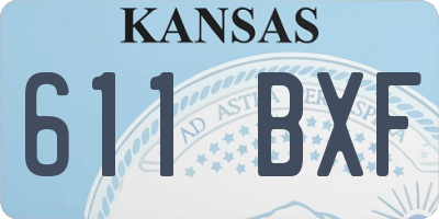KS license plate 611BXF