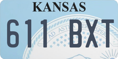 KS license plate 611BXT
