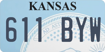 KS license plate 611BYW
