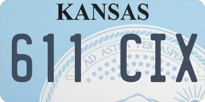 KS license plate 611CIX