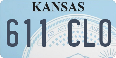 KS license plate 611CLO