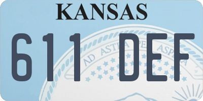 KS license plate 611DEF